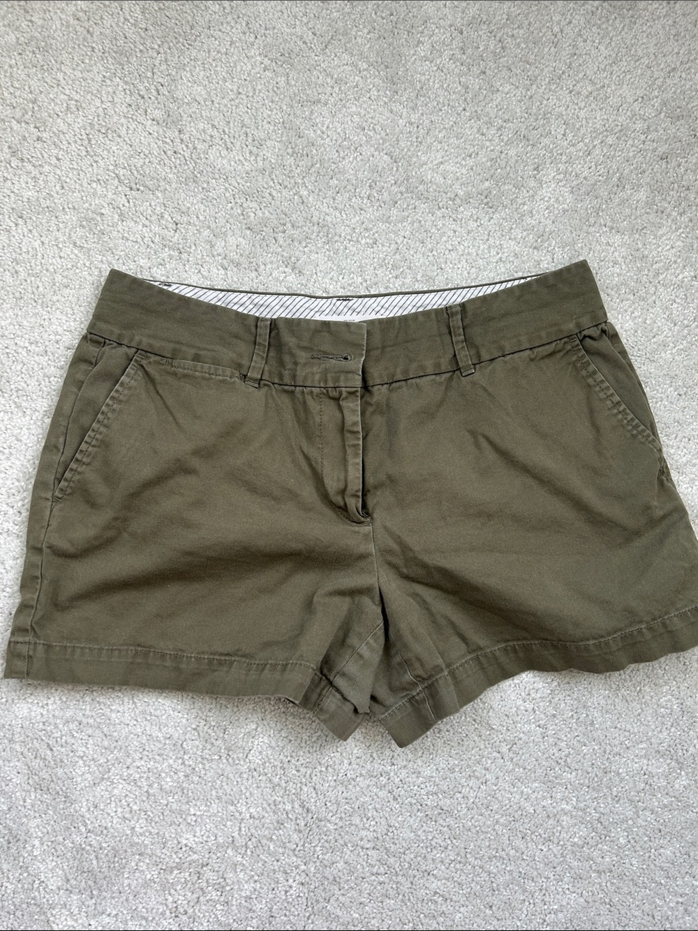 Olive Green Women's Casual Chino Shorts LOFT Riviera